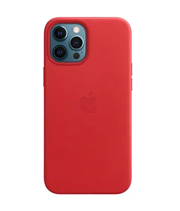 Шкіряний чохол Leather Case (AAA) для Apple iPhone 12 Pro / 12 (6.1 ") Red
