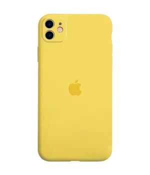Чехол Silicone Case Full Camera Protective (AA) для Apple iPhone 12 (6.1") Желтый / Yellow