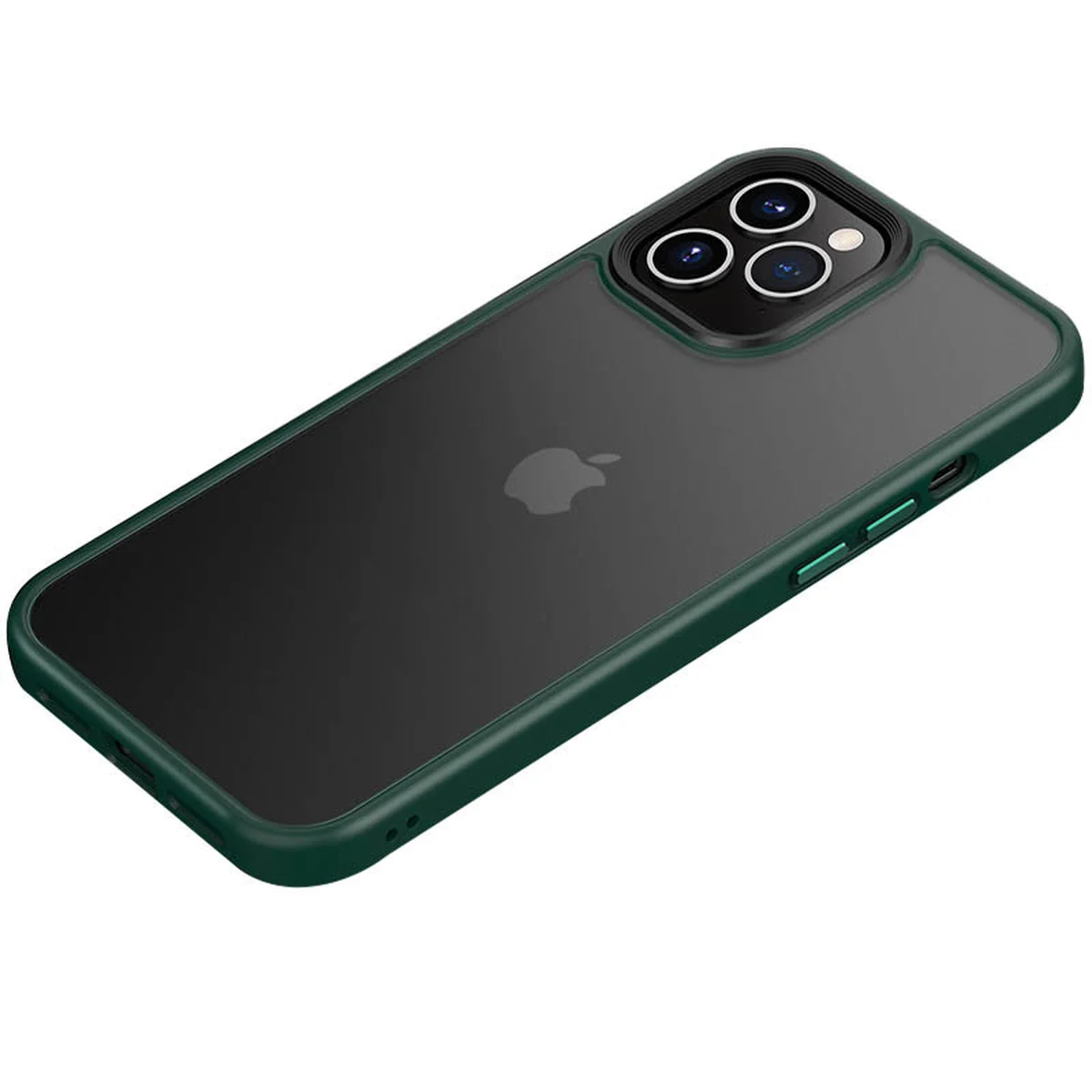 TPU+PC чехол Metal Buttons для Apple iPhone 12 Pro / 12 (6.1") Темно-зеленый