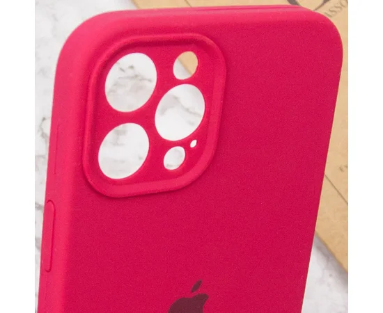 Чехол Silicone Case Full Camera Protective (AA) для Apple iPhone 12 Pro (6.1") Красный / Rose Red