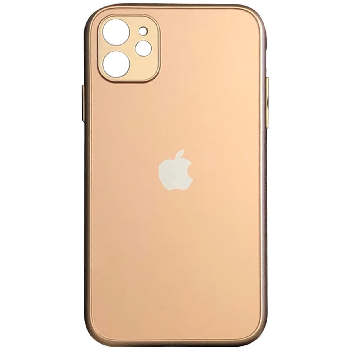 TPU+Glass чехол Matte Candy Full camera для Apple iPhone 12 (6.1") Золотой