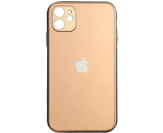 TPU+Glass чехол Matte Candy Full camera для Apple iPhone 12 (6.1") Золотой