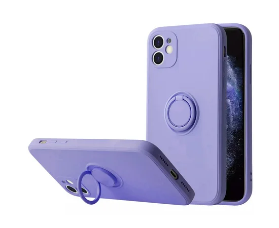 Чехол TPU Candy Ring Full Camera для Apple iPhone 12 (6.1") Сиреневый / Dasheen