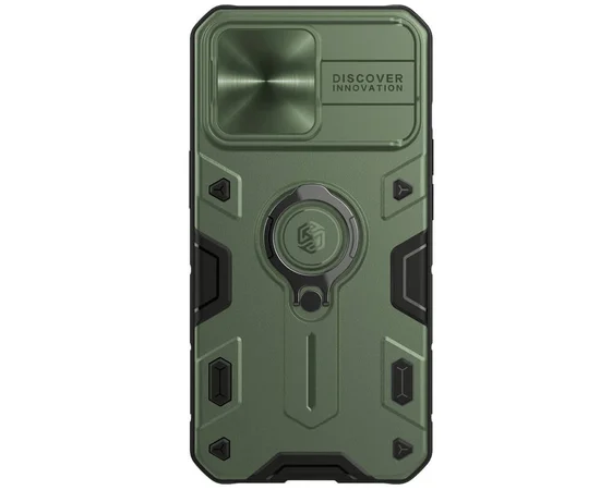 TPU+PC чехол Nillkin CamShield Armor (шторка на камеру) для Apple iPhone 12 Pro / 12 Зеленый