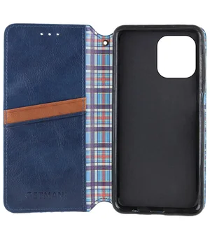 Кожаный чехол-книжка GETMAN Cubic (PU) для Apple iPhone 12 Pro / 12 (6.1") Синий