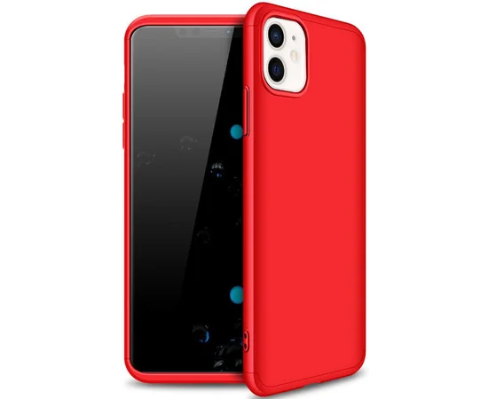 Пластиковая накладка GKK LikGus 360 градусов (opp) для Apple iPhone 12 (6.1") Красный