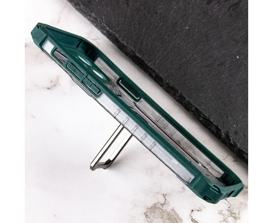 Ударопрочный чехол Transformer CrystalRing для Apple iPhone 12 (6.1") Темно-зеленый