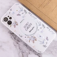 TPU+PC чехол Secret Garden with MagSafe для Apple iPhone 12 (6.1") White