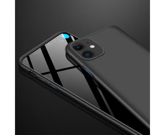 Пластиковая накладка GKK LikGus 360 градусов (opp) для Apple iPhone 12 (6.1") Черный