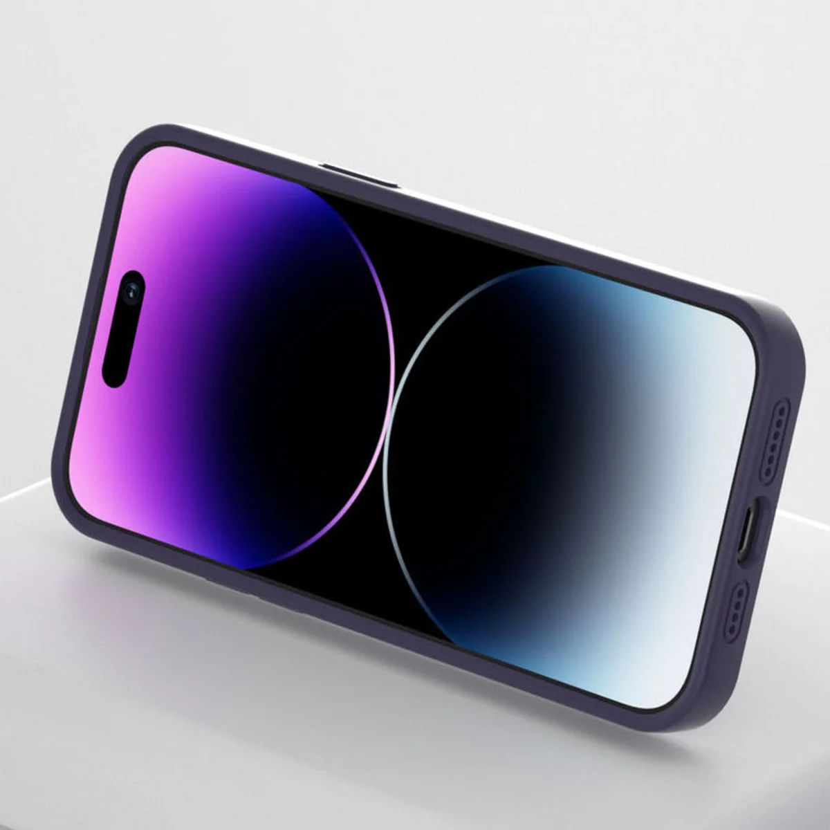 Чехол Silicone Case Full Protective NO LOGO with Ring для Apple iPhone 12 Pro / 12 (6.1") Purple