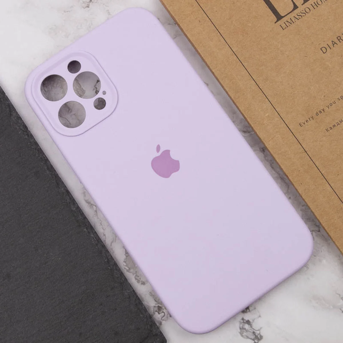 Чехол Silicone Case Full Camera Protective (AA) для Apple iPhone 12 Pro (6.1") Сиреневый / Lilac