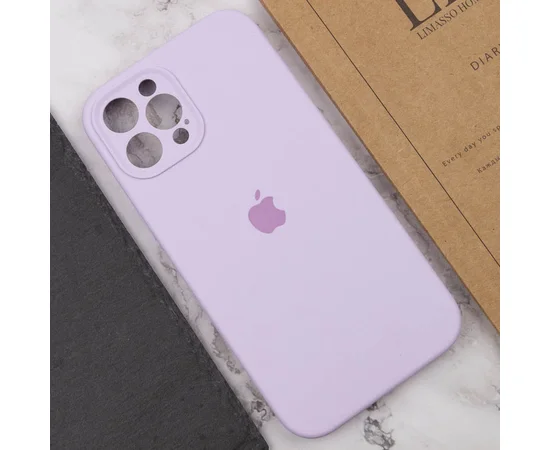 Чохол Silicone Case Full Camera Protective (AA) для Apple iPhone 12 Pro (6.1") Бузковий / Lilac