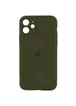 Чехол Silicone Case Full Camera Protective (AA) для Apple iPhone 12 (6.1") Зеленый / Dark Olive / PVH