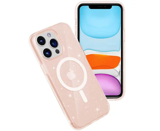 Чехол TPU Galaxy Sparkle (MagFit) для Apple iPhone 12 Pro / 12 (6.1") Gold+Glitter