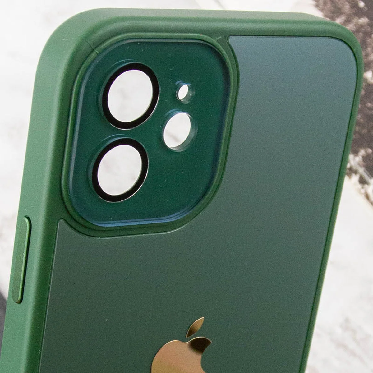 Чехол TPU+Glass Sapphire Midnight для Apple iPhone 12 (6.1") Зеленый / Forest green