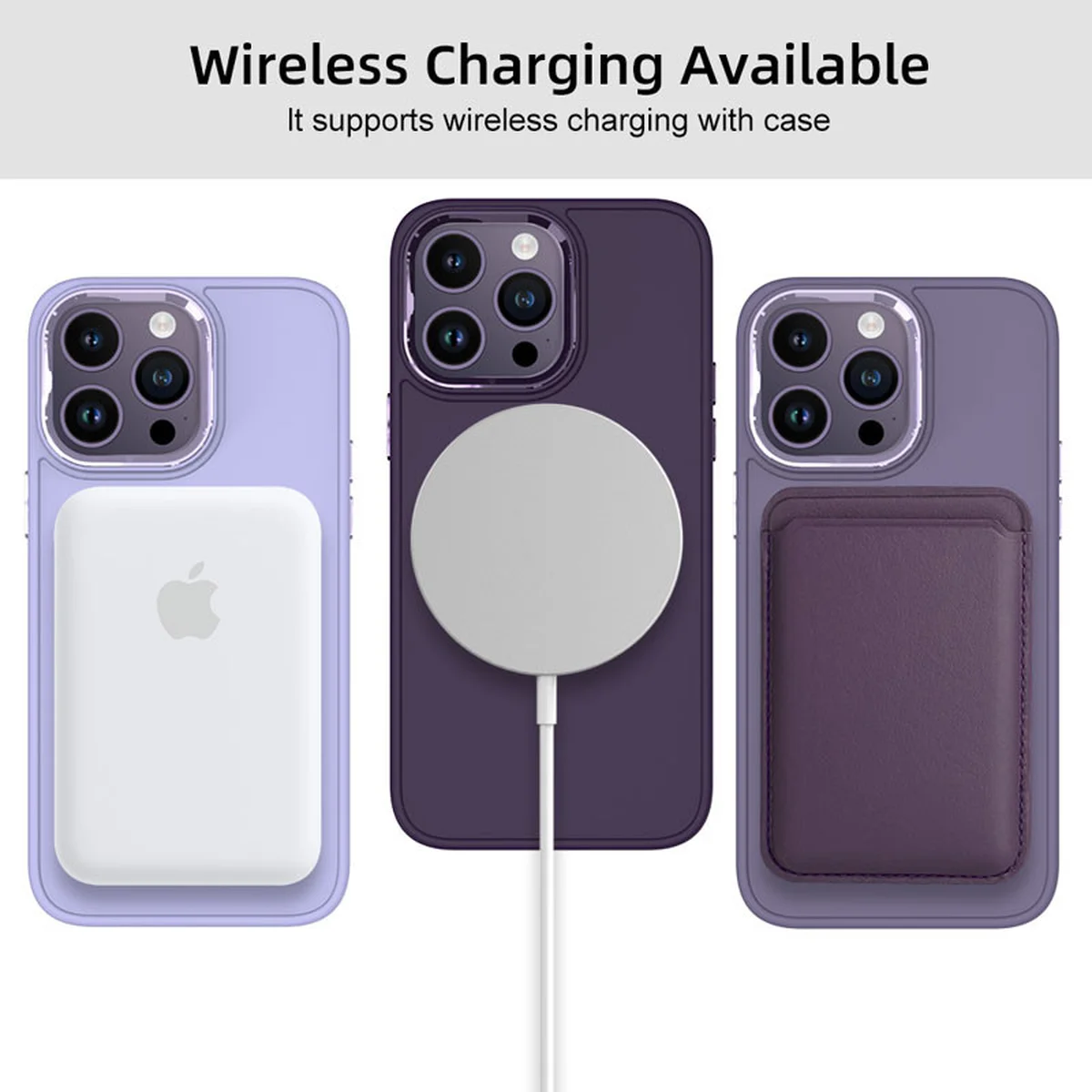 TPU чехол Bonbon Metal Style with MagSafe для Apple iPhone 12 Pro / 12 (6.1") Фиолетовый / Dark Purple
