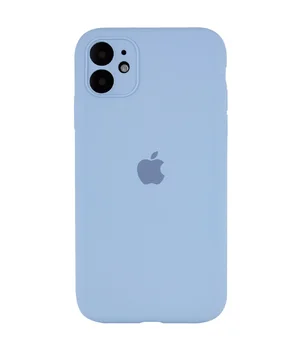 Чехол Silicone Case Full Camera Protective (AA) для Apple iPhone 12 (6.1") Голубой / Lilac Blue
