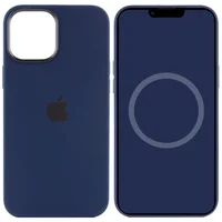 Чехол Silicone case (AAA) full with Magsafe and Animation для Apple iPhone 12 Pro / 12 (6.1") Синий / Navy blue