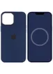 Чехол Silicone case (AAA) full with Magsafe and Animation для Apple iPhone 12 Pro / 12 (6.1") Синий / Navy blue