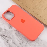 Чехол Silicone case (AAA) full with Magsafe and Animation для Apple iPhone 12 Pro / 12 (6.1") Оранжевый / Pink citrus
