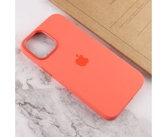 Чохол Silicone case (AAA) full with Magsafe and Animation для Apple iPhone 12 Pro / 12 (6.1 ") Помаранчевий / Pink citrus
