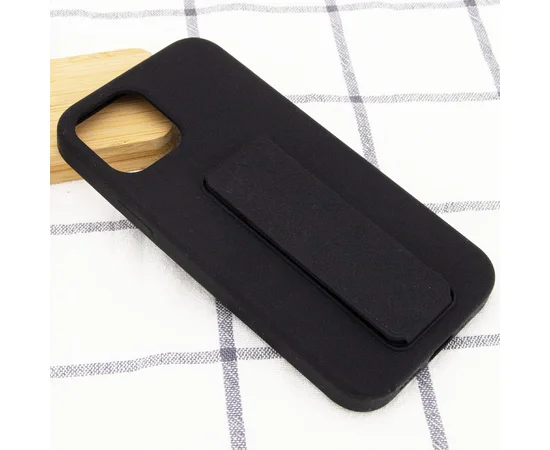 Чехол Silicone Case Hand Holder для Apple iPhone 12 Pro / 12 (6.1") Черный / Black