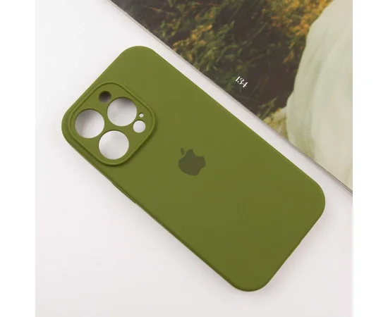 Чехол Silicone Case Full Camera Protective (AA) для Apple iPhone 12 Pro (6.1") Зеленый / Dark Olive / PVH