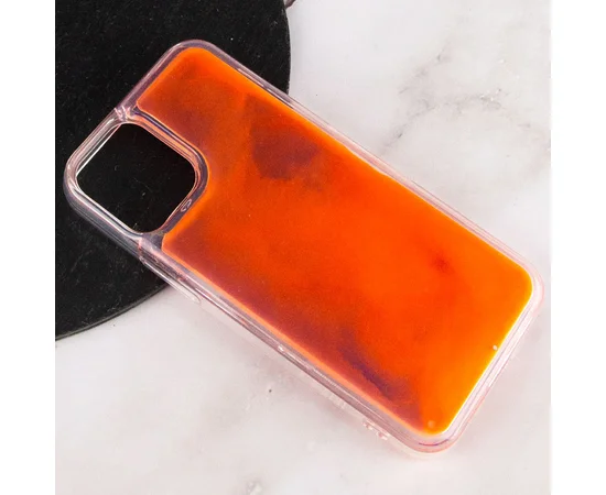 Неоновый чехол Neon Sand glow in the dark для Apple iPhone 12 Pro / 12 (6.1") Фиолетовый / Оранжевый