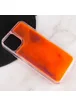 Неоновый чехол Neon Sand glow in the dark для Apple iPhone 12 Pro / 12 (6.1") Фиолетовый / Оранжевый