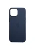 Кожаный чехол Leather Case (AAA) with MagSafe and Animation для Apple iPhone 12 Pro / 12 (6.1") Midnight Blue