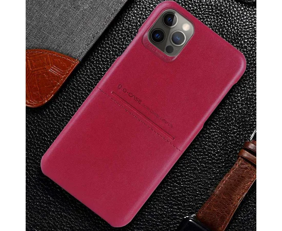 Кожаная накладка G-Case Cardcool Series для Apple iPhone 12 Pro / 12 (6.1") Красный