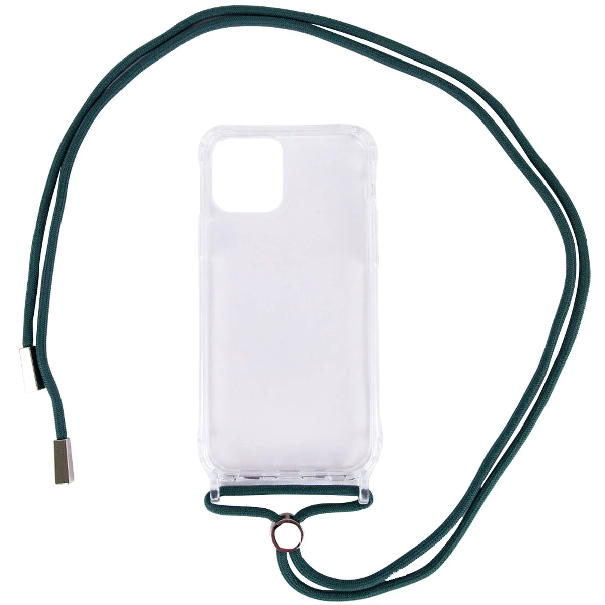 Чехол TPU Crossbody Transparent для Apple iPhone 12 Pro / 12 (6.1") Зеленый / Forest green