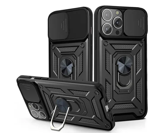 Чехол Ummi Camshield Serge Ring для Apple iPhone 12 Pro (6.1") Черный