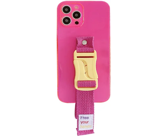 Чехол Handfree с цветным ремешком для Apple iPhone 12 Pro (6.1") Розовый