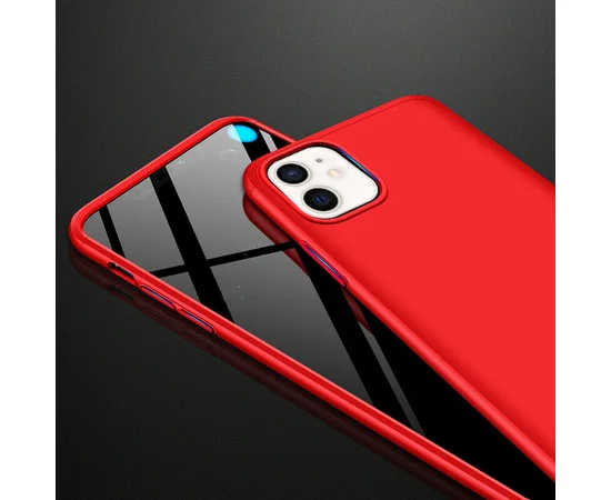 Пластиковая накладка GKK LikGus 360 градусов (opp) для Apple iPhone 12 (6.1") Красный