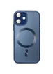 Чехол TPU+Glass Sapphire Midnight with MagSafe для Apple iPhone 12 (6.1") Синий / Deep navy