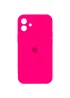 Чехол Silicone Case Full Camera Protective (AA) для Apple iPhone 12 (6.1") Розовый / Barbie pink