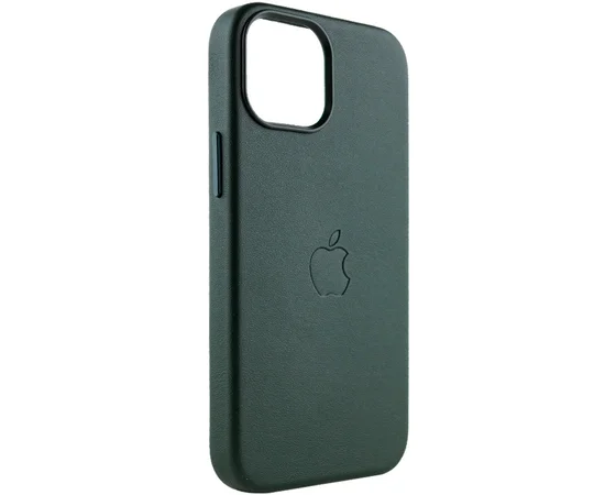 Кожаный чехол Leather Case (AAA) with MagSafe для Apple iPhone 12 Pro / 12 (6.1") Forest Green