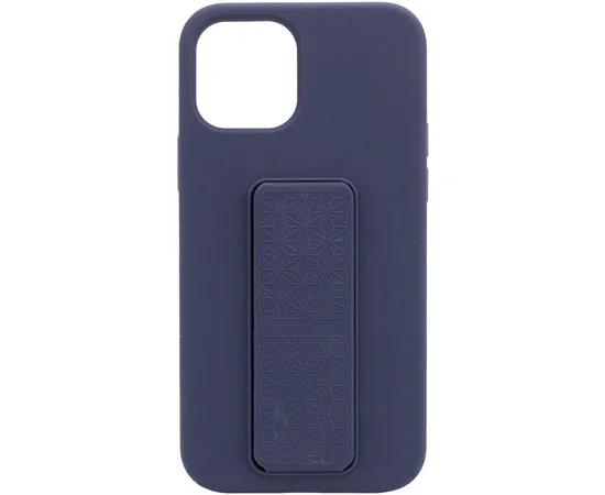 Чехол Silicone Case Hand Holder для Apple iPhone 12 Pro / 12 (6.1") Темно-синий / Midnight blue