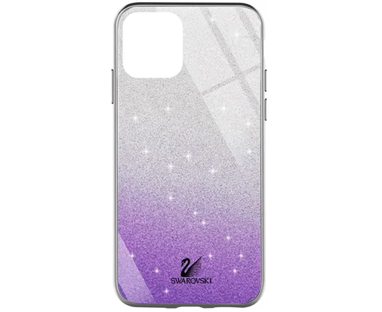TPU+Glass чехол Swarovski для Apple iPhone 12 Pro / 12 (6.1") Фиолетовый