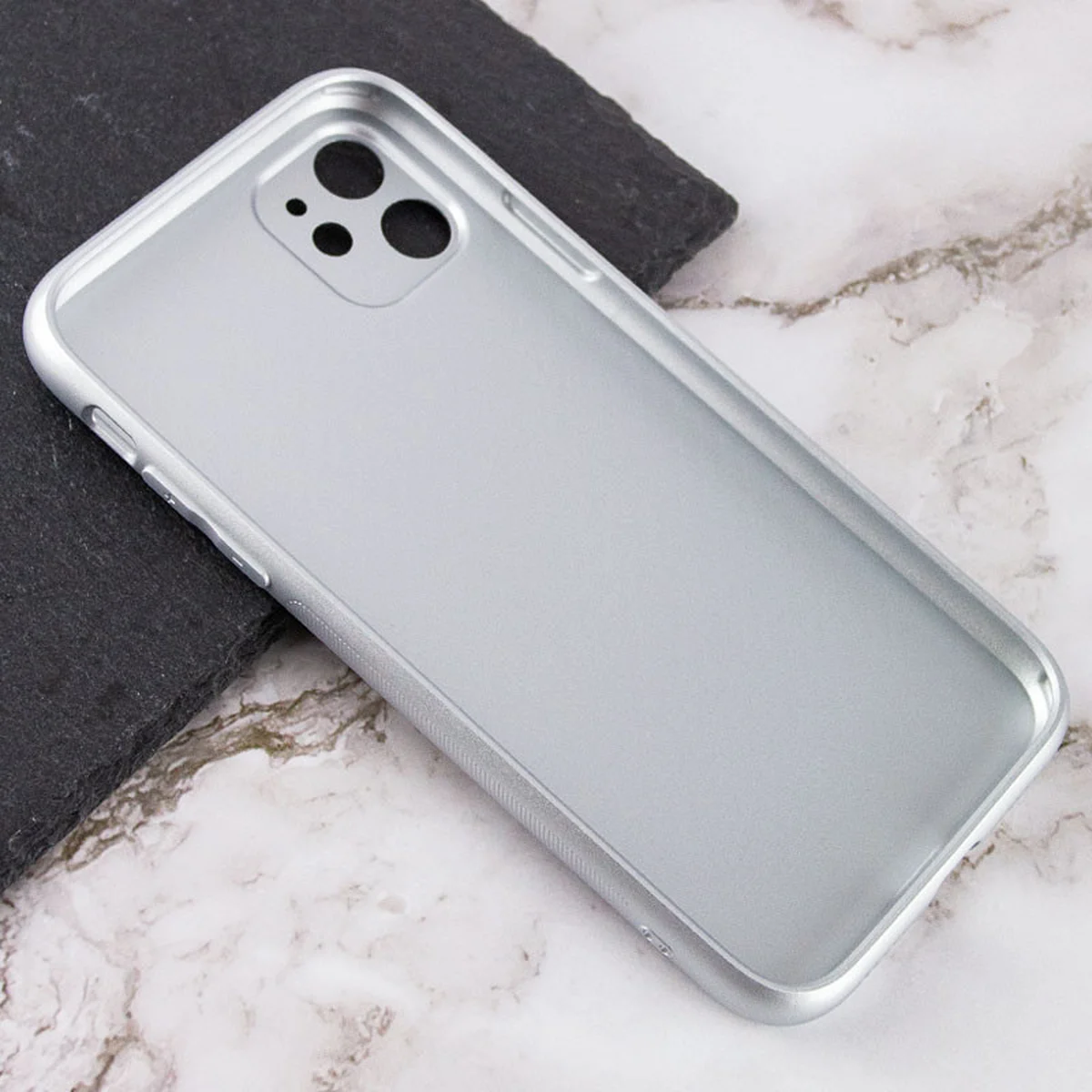 TPU+Glass чехол Matte Candy Full camera для Apple iPhone 12 (6.1") Белый