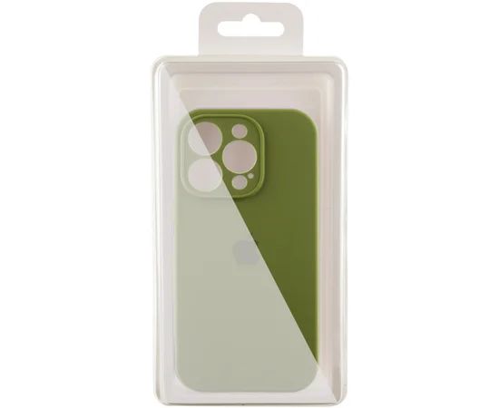 Чехол Silicone Case Full Camera Protective (AA) для Apple iPhone 12 Pro (6.1") Зеленый / Dark Olive / PVH