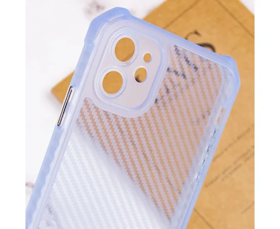 Чехол TPU Ease Carbon color series для Apple iPhone 12 (6.1") Синий / Прозрачный