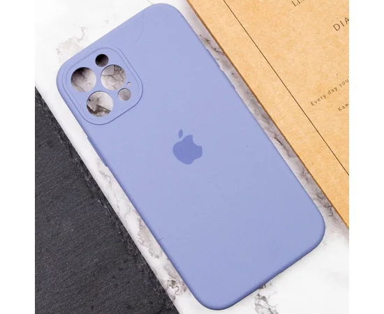 Чехол Silicone Case Full Camera Protective (AA) для Apple iPhone 12 Pro (6.1") Серый / Lavender Gray