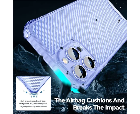 Чехол TPU Ease Carbon color series для Apple iPhone 12 Pro (6.1") Синий / Прозрачный