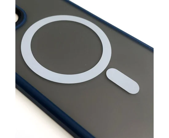 TPU+PC чохол Metal Buttons with MagSafe для Apple iPhone 12 Pro / 12 (6.1") Синій