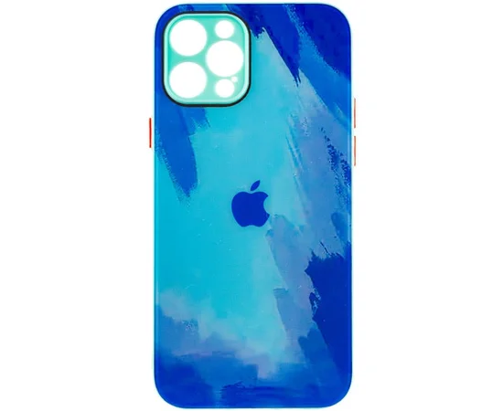 Чехол TPU+Glass Impasto abstract для Apple iPhone 12 Pro (6.1") Blue