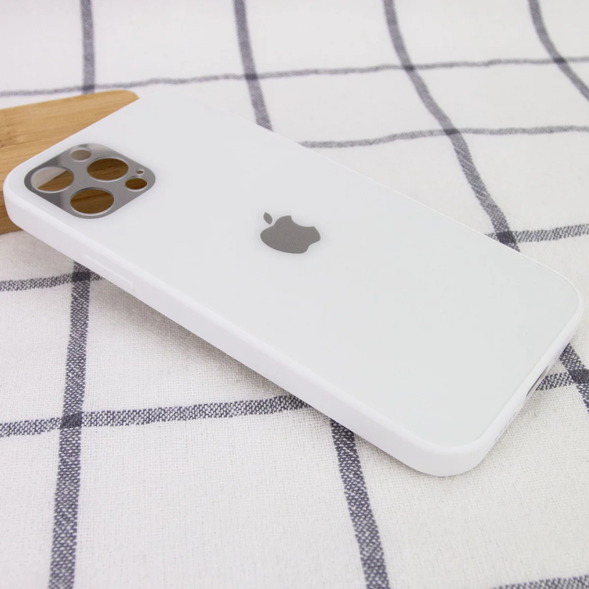 TPU+Glass чехол GLOSSY Logo Full camera для Apple iPhone 12 Pro (6.1") Белый