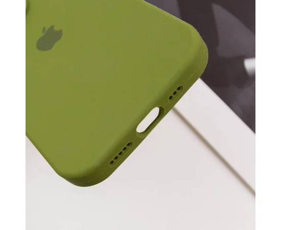 Чехол Silicone Case Full Camera Protective (AA) для Apple iPhone 12 Pro (6.1") Зеленый / Dark Olive / PVH
