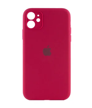 Чохол Silicone Case Full Camera Protective (AA) Apple iPhone 12 (6.1") Червоний / Rose Red